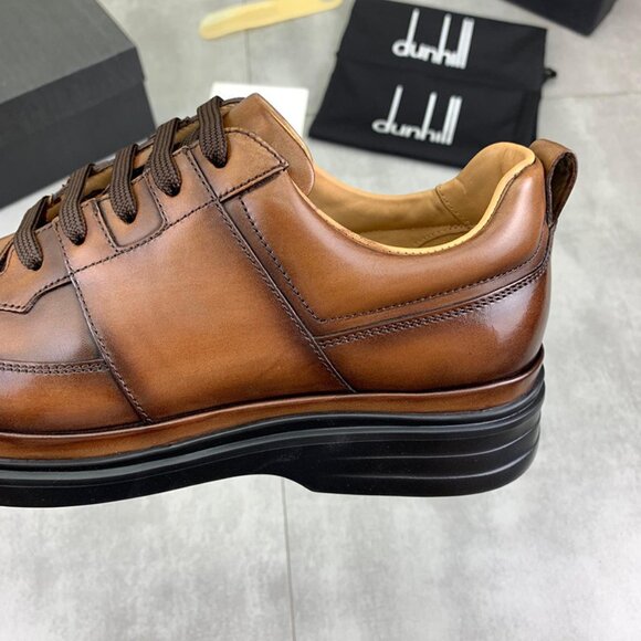Dunhill Mens Pointed Leather Sports Shoes Brown main image 9